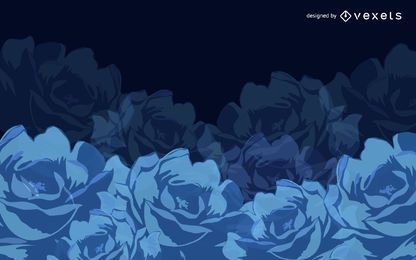 Gráfico de vetor abstrato floral azul