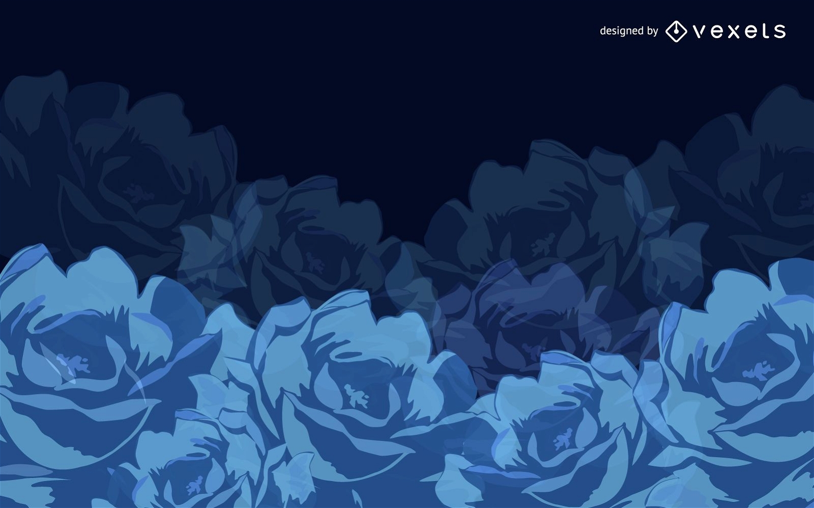 Abstrakte florale blaue Hintergrund-Vektorgrafik