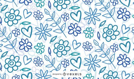 Gráfico de vector de fondo floral de verano abstracto