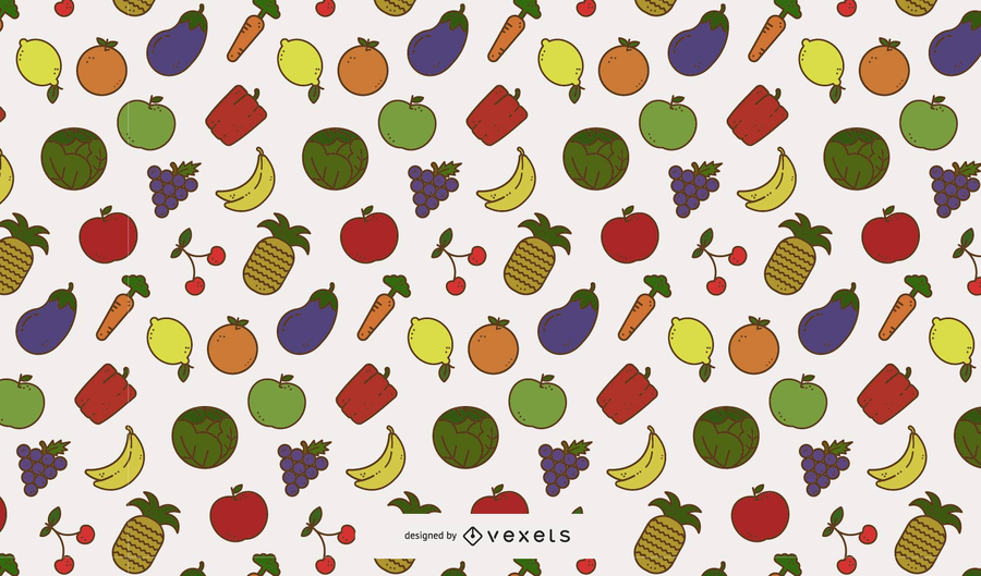 Padrão de frutas e legumes Padrão de frutas e legumes
