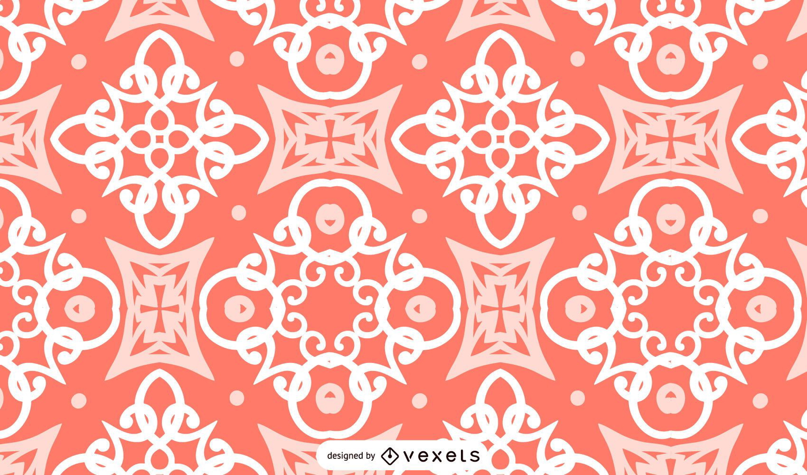 Arabesque pink wallpaper