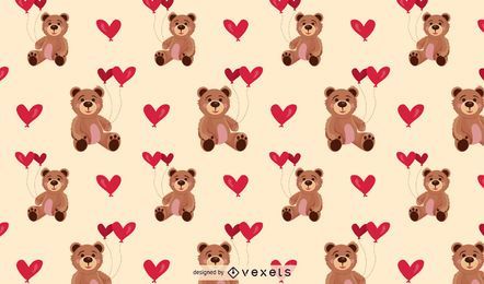 Lindo patrón de oso de peluche