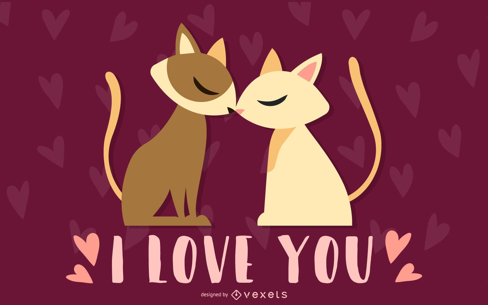 Valentine's Day cartoon cat design