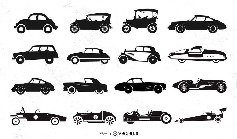 Alte Auto-Silhouetten Alte Auto-Silhouetten
