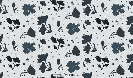 Desenho ilustrado de flores a preto e branco