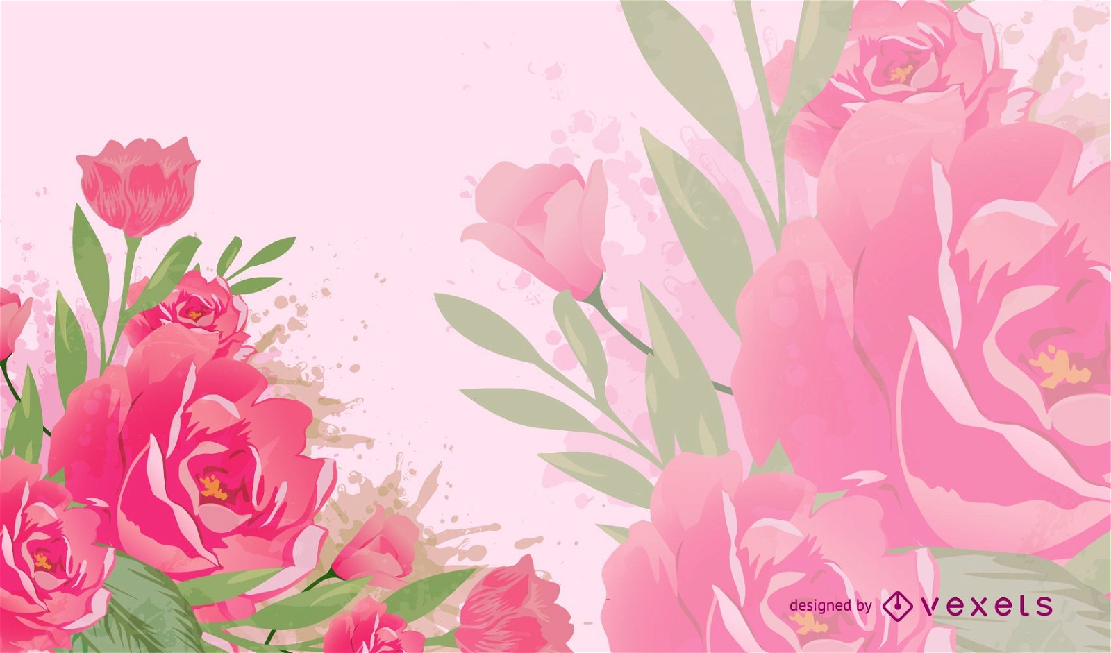 Telón de fondo de ilustración de flores rosadas