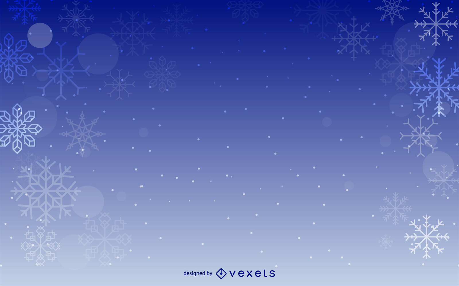 Desenho de pano de fundo azul de flocos de neve