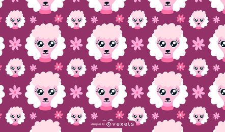 diseño de patrón de caniche rosa