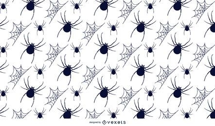 Spiders and webs Halloween illustrated pattern