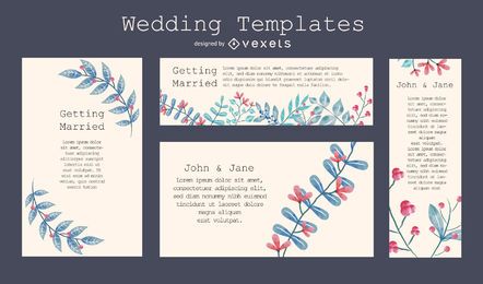 Plantilla de invitación de boda florida