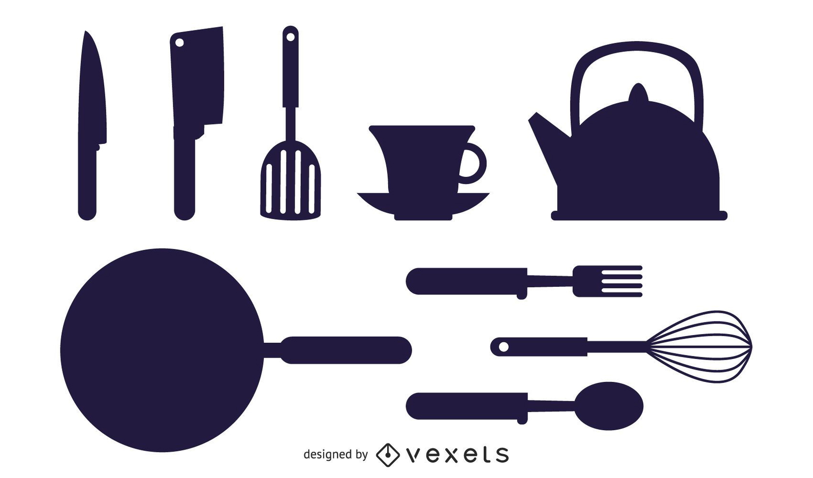 Vector Kitchen Appliances Silhouettes Vector download