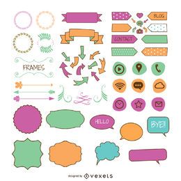Pastel elements collection