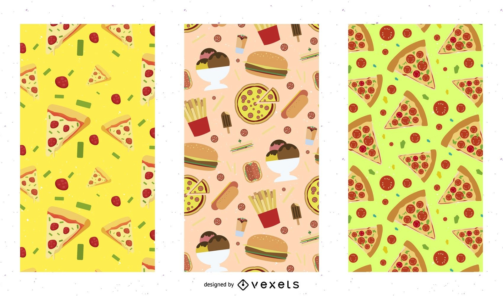 Pizza Muster Design Set