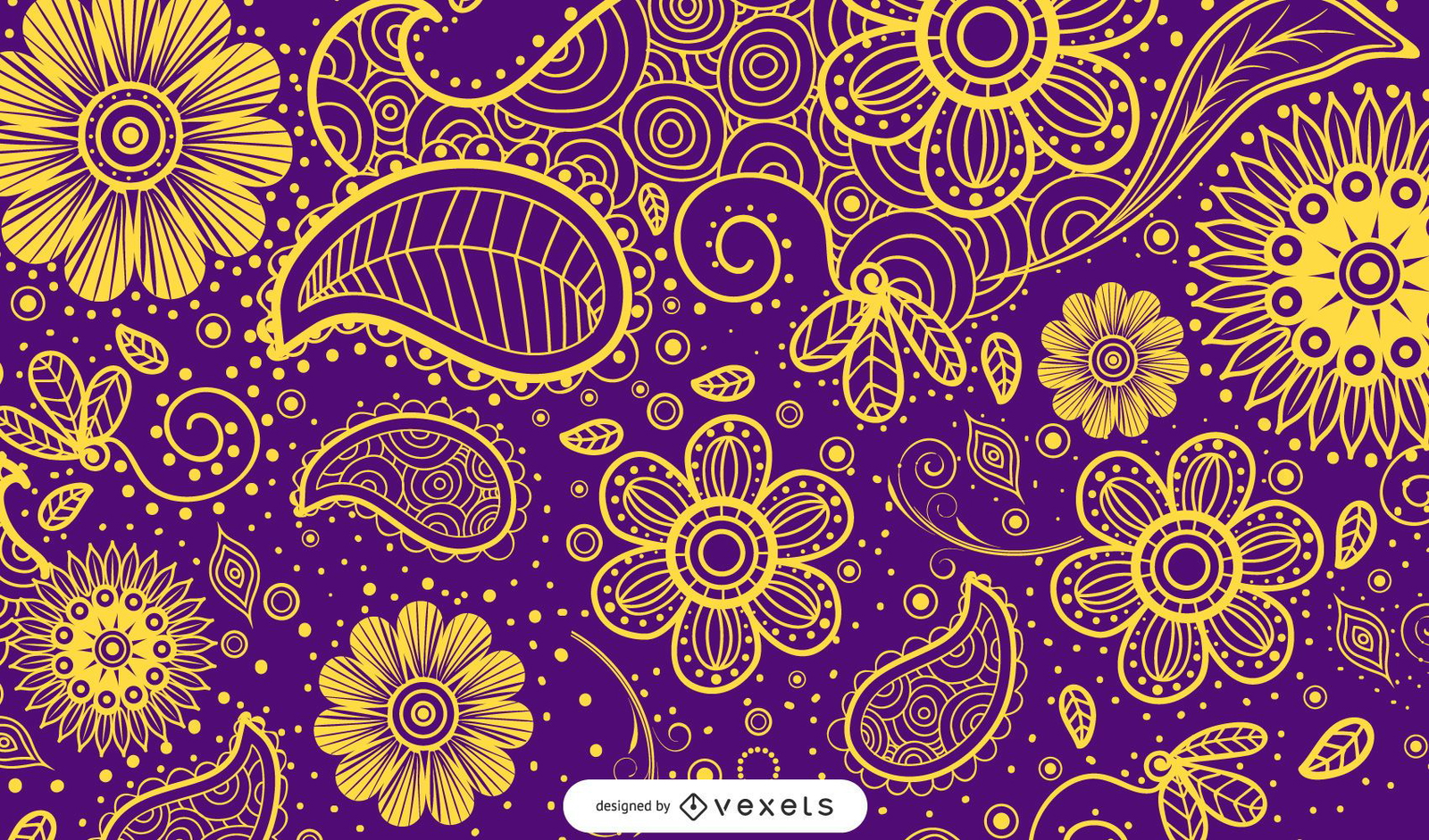 Illustrated Paisley Design In Multiple Colors Vector Download