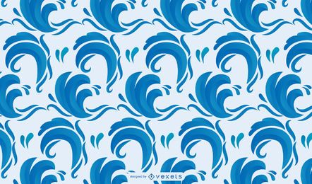 Summer waves patten background