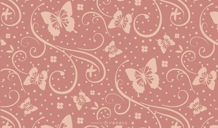 Seamless Purple Butterfly Silhouette Design 