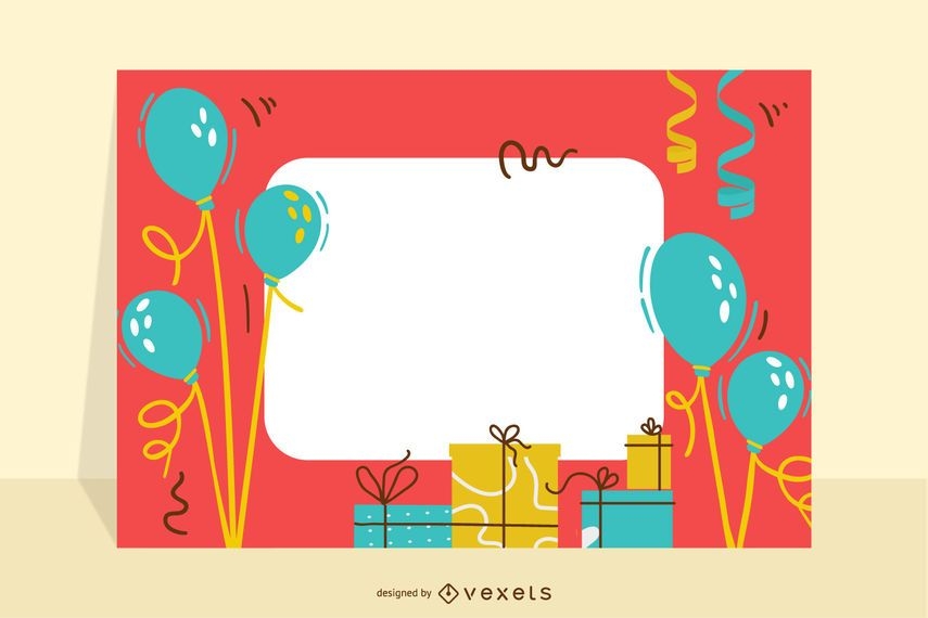 Geburtstagskarte Mit Luftballons Vektor Download