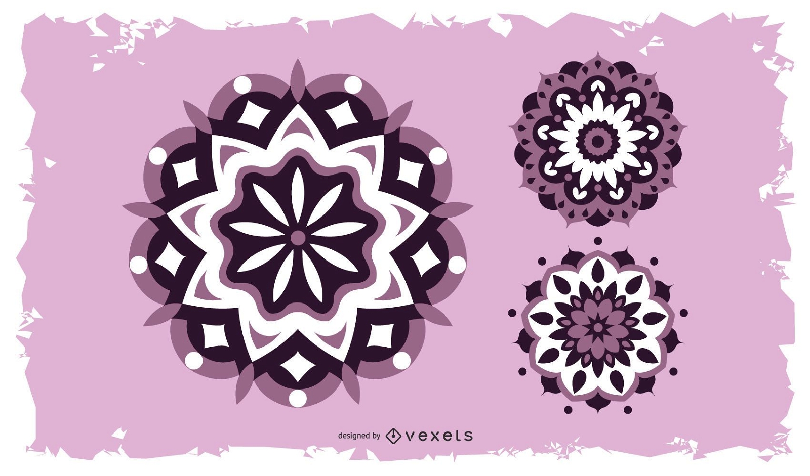 Desenho de mandalas florais coloridas