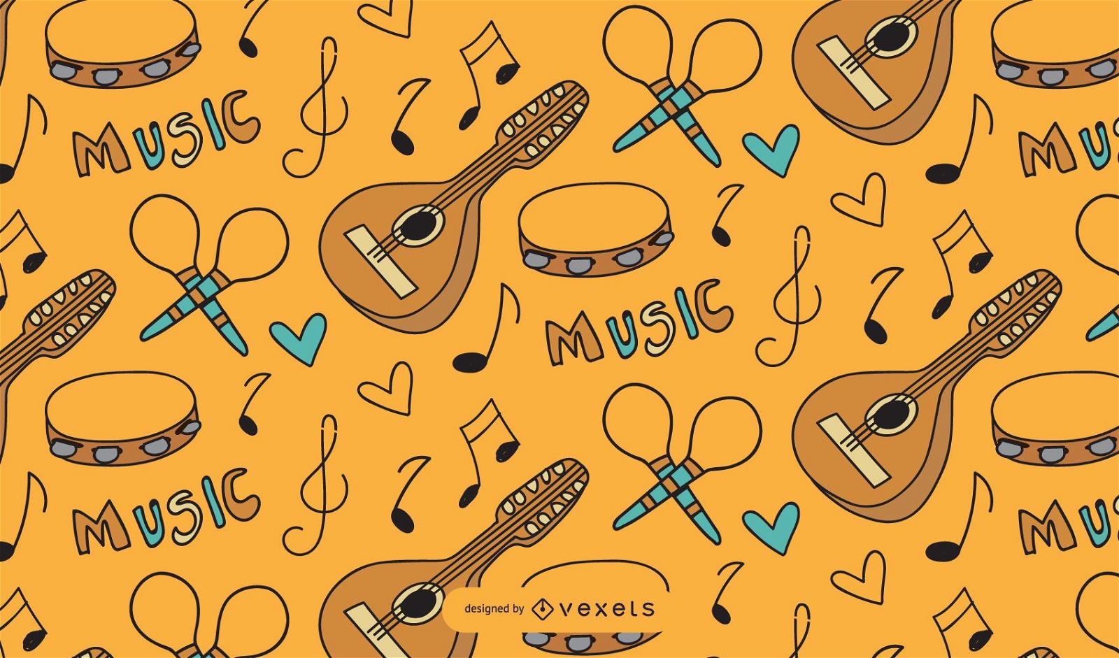 Musik-Doodle-Muster-Hintergrund