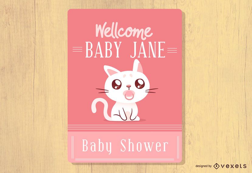 Baby Shower Cat Design Baby Shower Cat Design