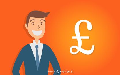 Businessman with british pound Businessman with british pound