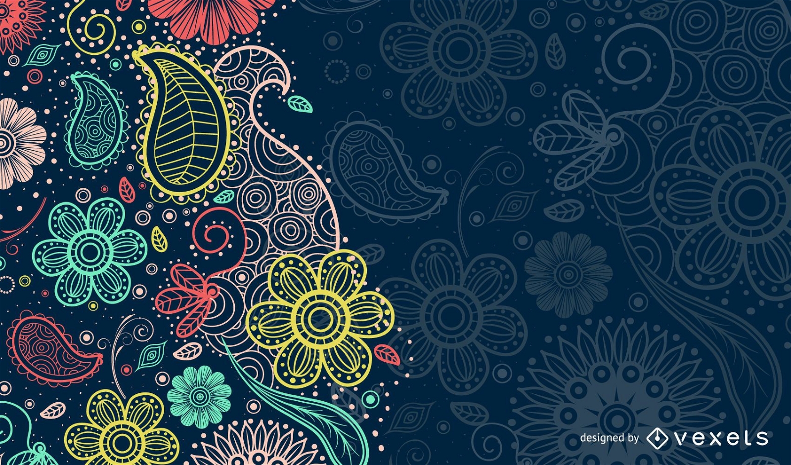 Colorful Paisley Background Design