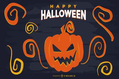 Abóbora esculpida de Halloween terrível