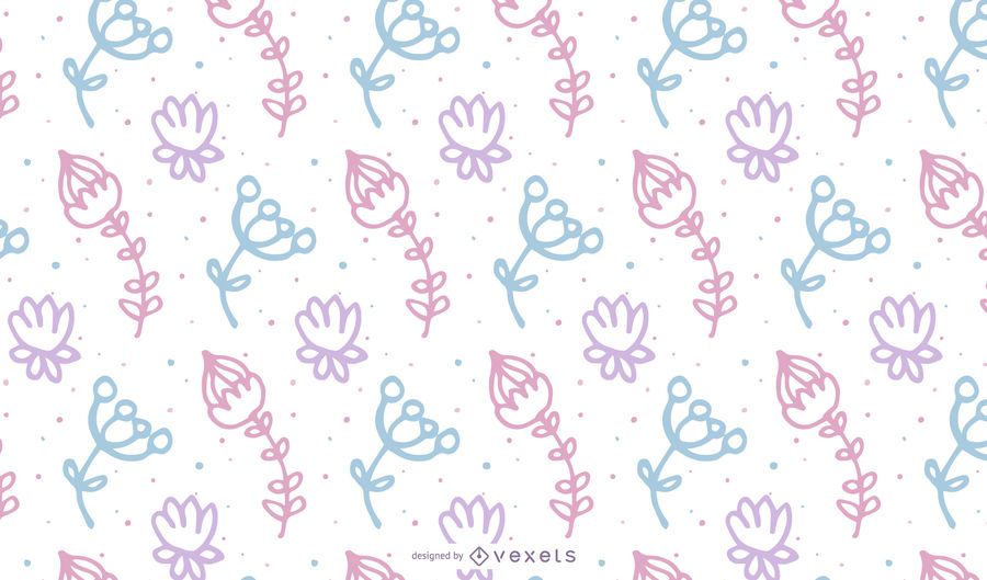 Hand drawn pastel flower design Hand drawn pastel flower design