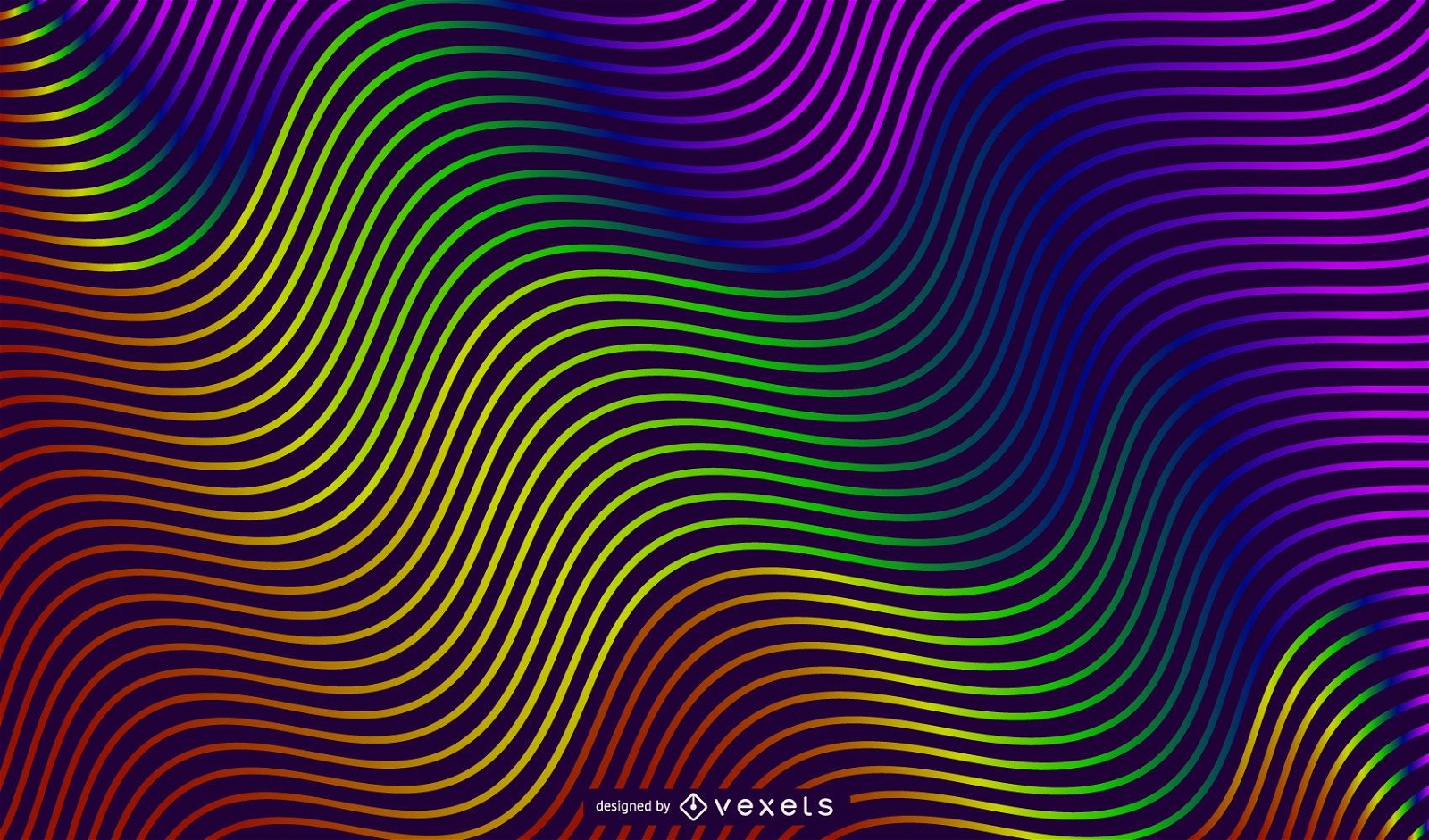 Abstract Rainbow Waves Background