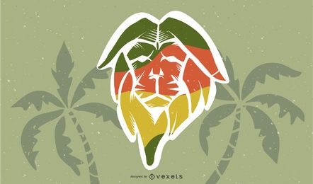 Reggae lion illustration design