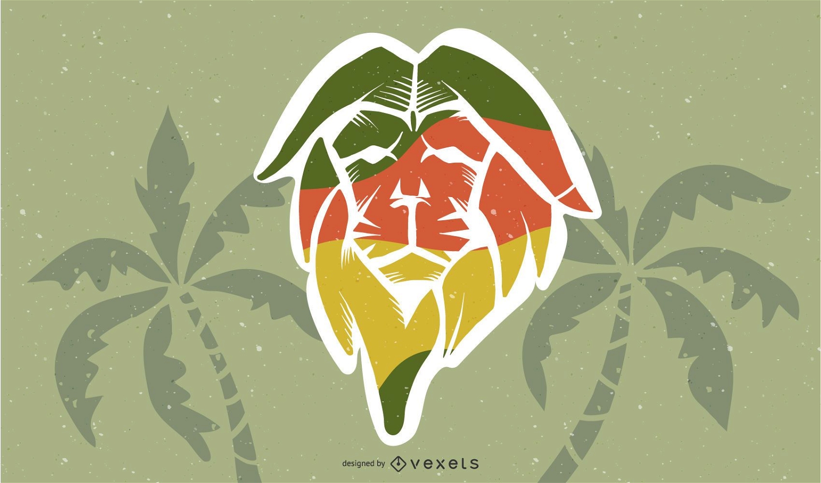 Reggae lion illustration design