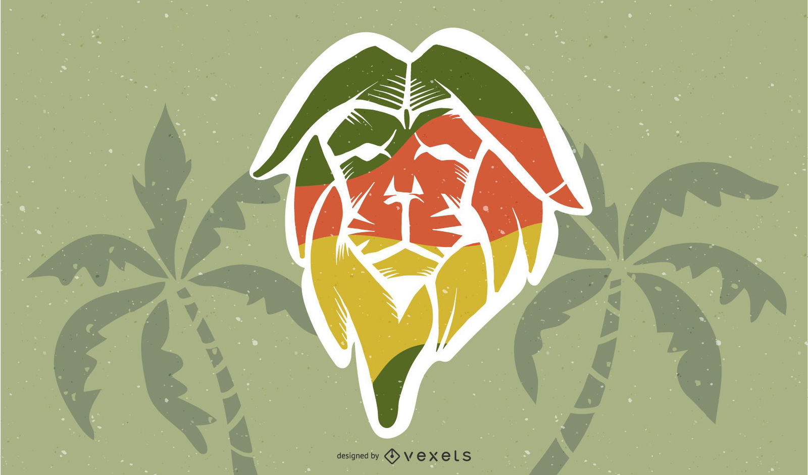 Reggae-Löwen-Illustrationsdesign