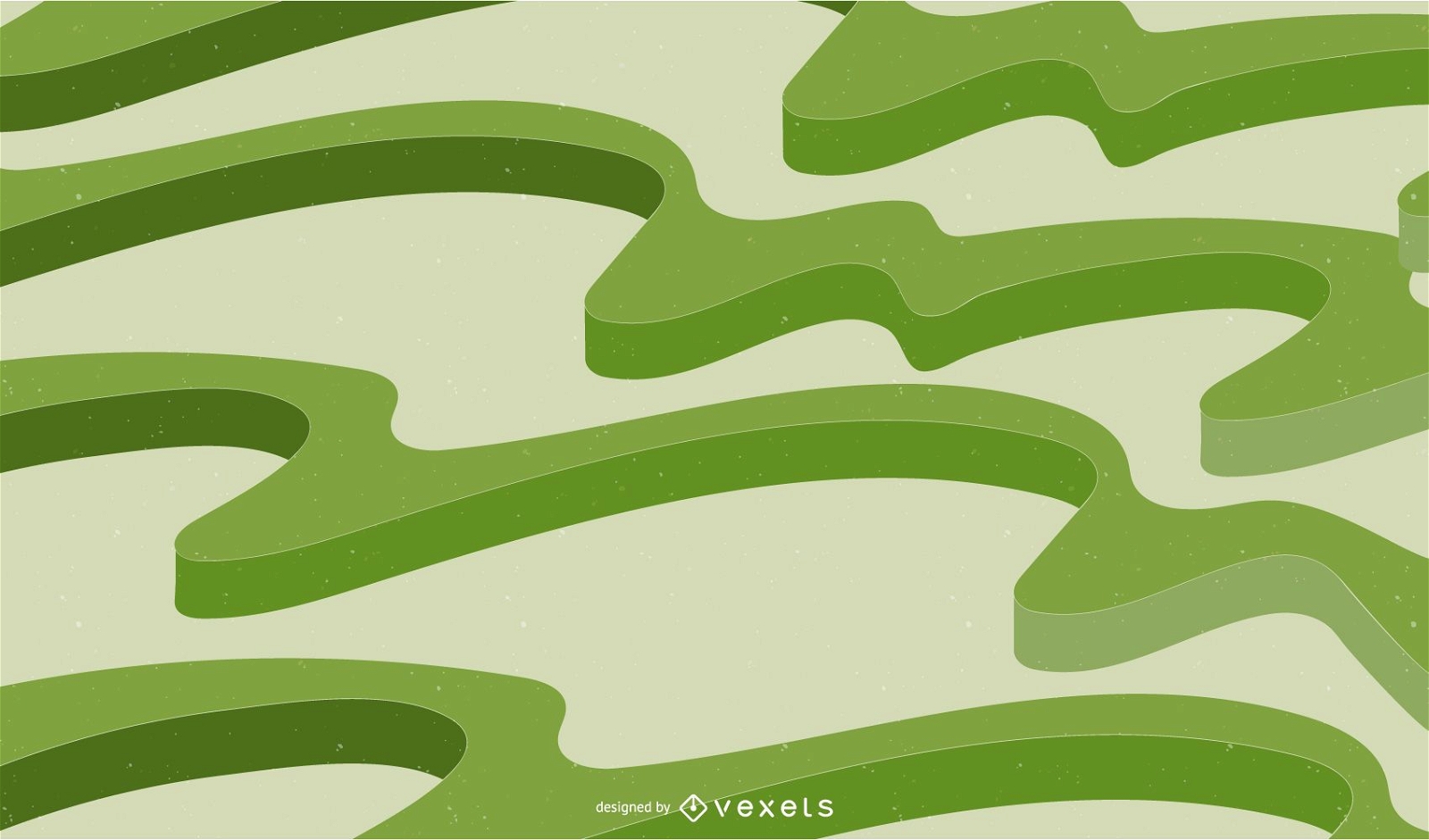 Green abstract background with 3D lines