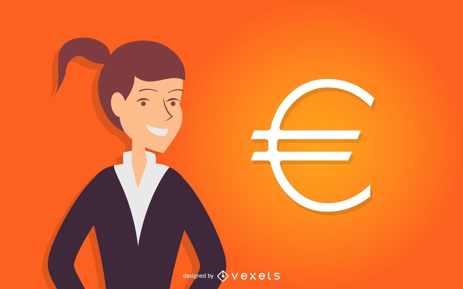 Geschäftsfrau mit Eurozeichen