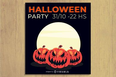 Folleto de fiesta de Halloween horrible