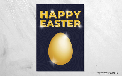Diseño de huevo de Pascua dorado