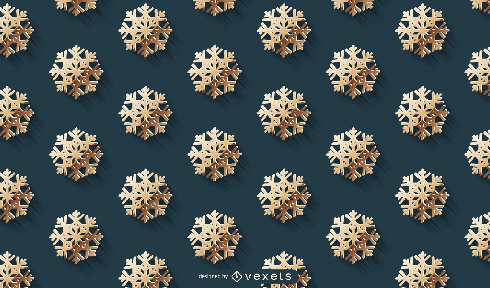 Golden Snowflakes Pattern design