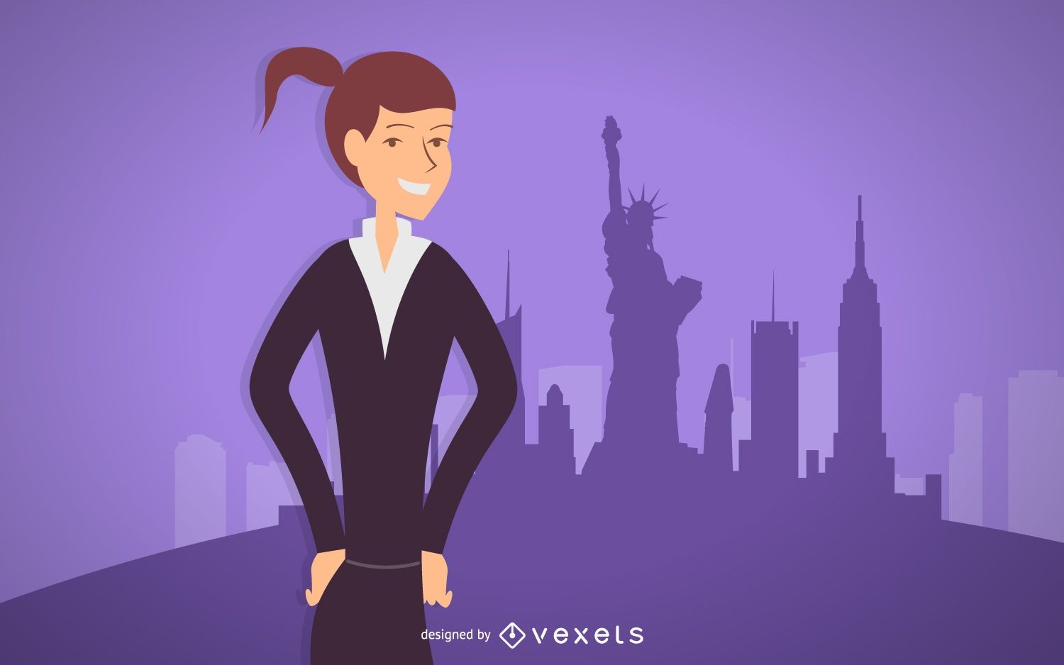 Business woman smiling illustration