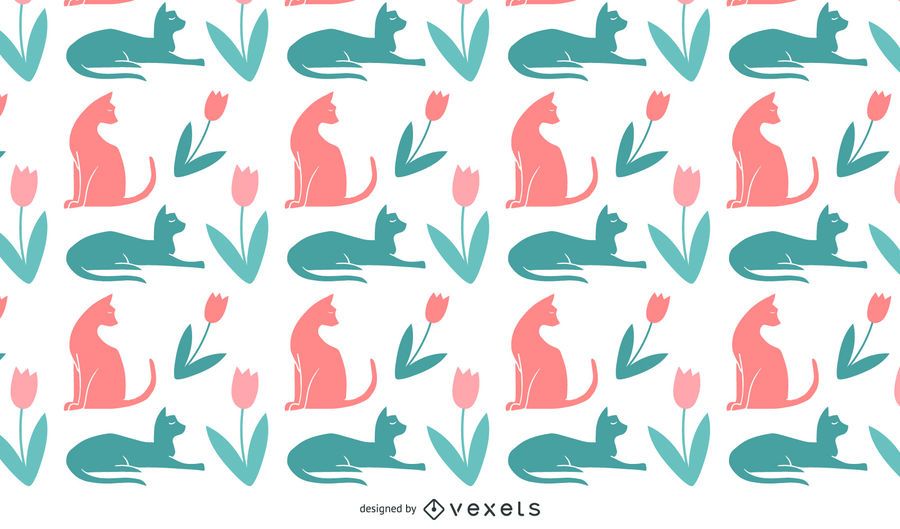 Diseño de patrón de siluetas de gato Diseño de patrón de siluetas de gato