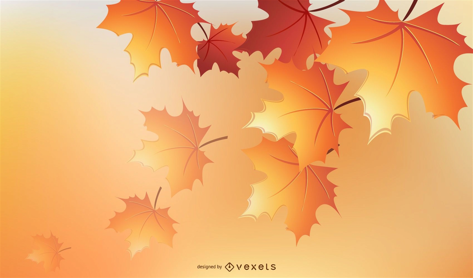 Cenário de outono com folhas e bokeh