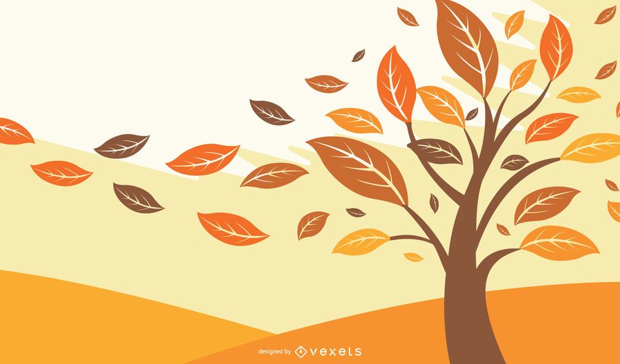 Autumn Falling Leaves Illustration - Vector Download