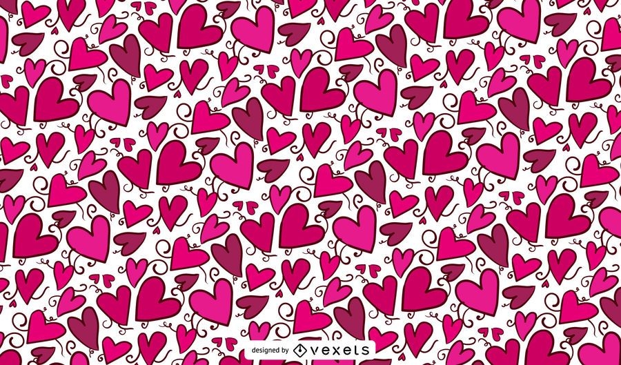 Pink Heart Valentine Pattern Vector Download