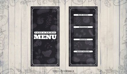 Modelo de menu alto e preto