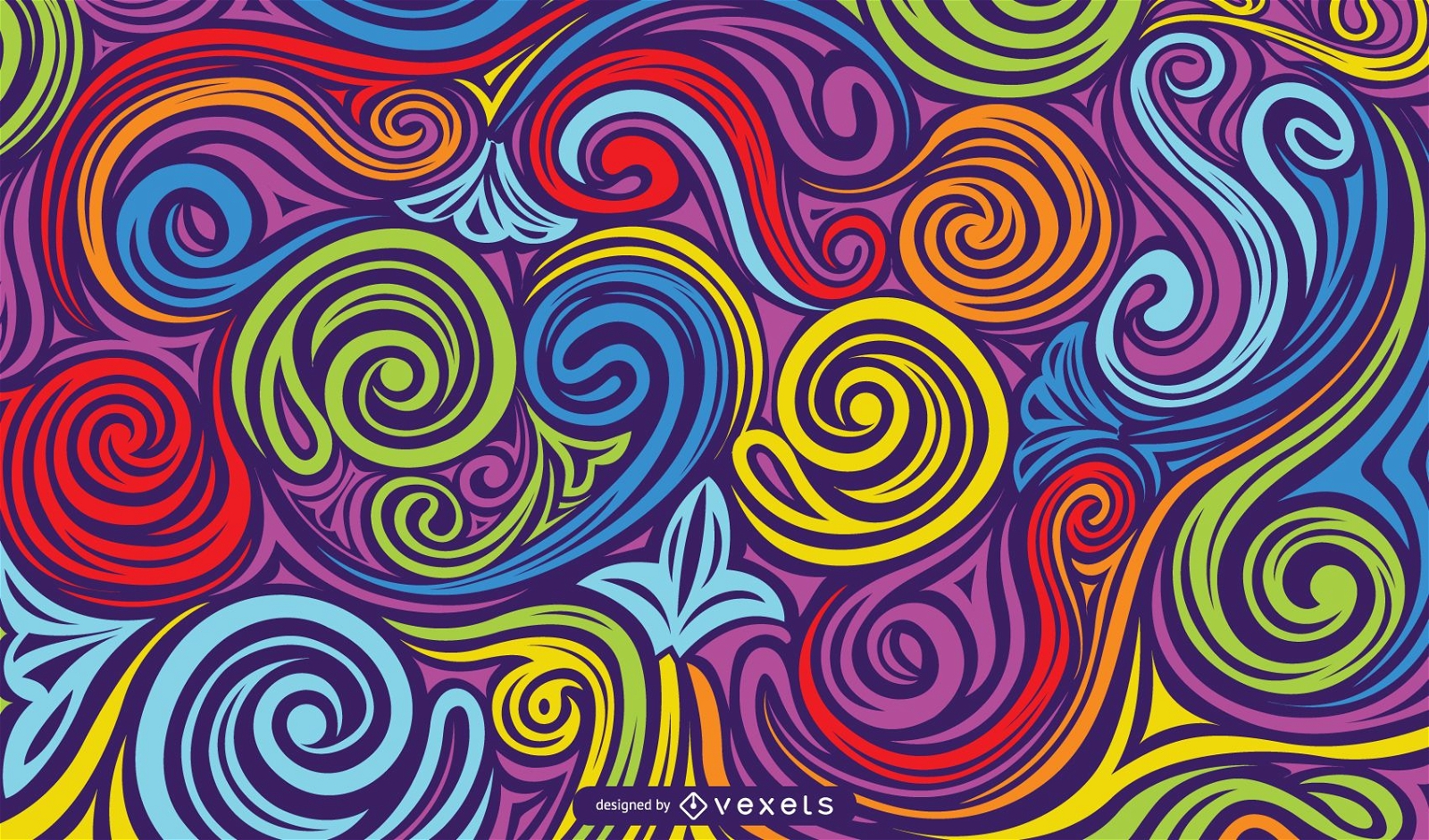 Rainbow Swirls Background Design