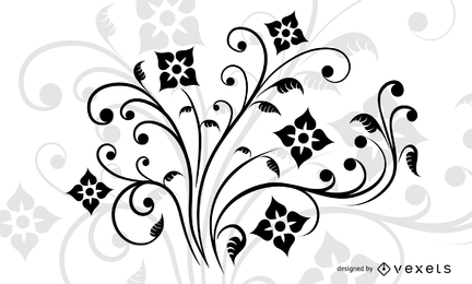 Decoración floral remolino