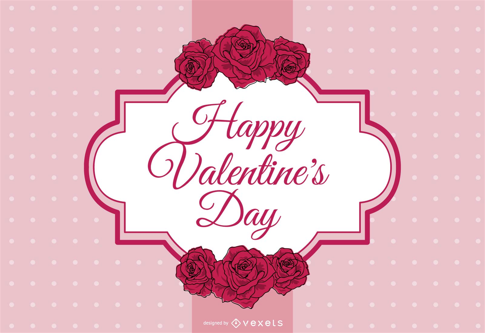 Valentine's Day design with label and decoration