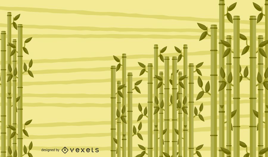 Illustrated Bamboo Background Design Illustrated Bamboo Background Design