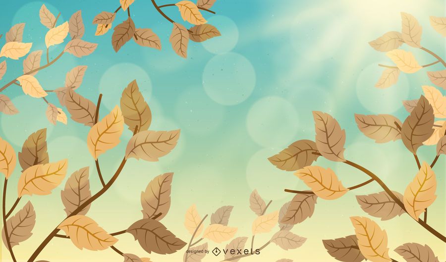 Illustrated autumn leaves in the sky Illustrated autumn leaves in the sky