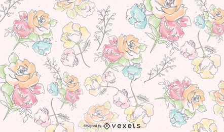 Fondo de ilustración de flor de acuarela