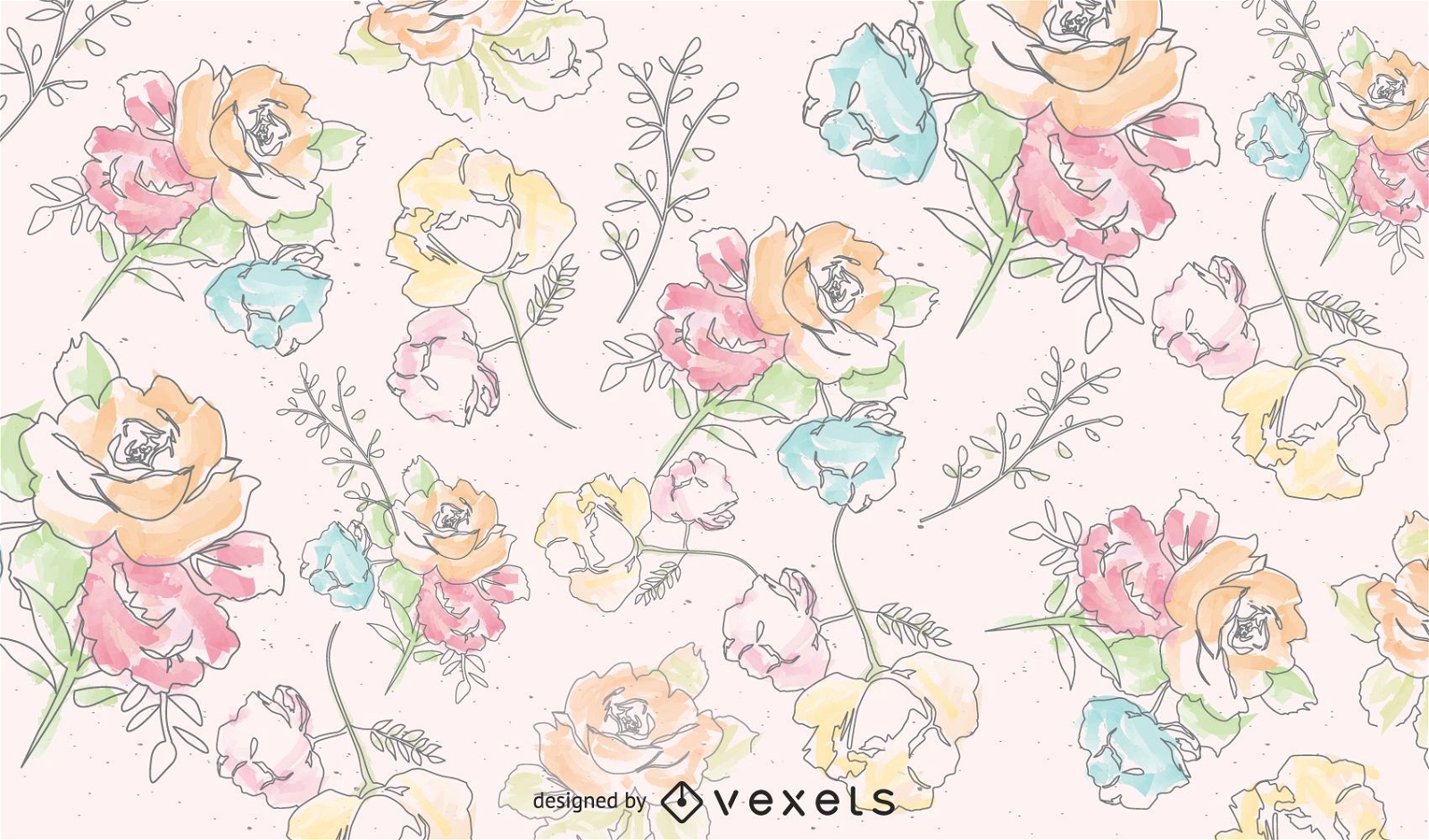 Aquarell-Blumen-Illustrations-Hintergrund